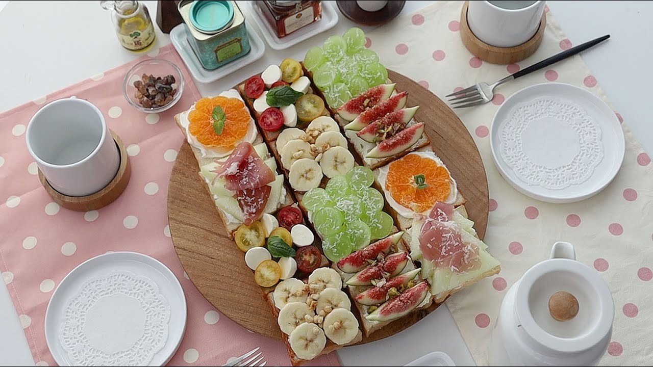 SUB)과일토스트~ 만들기 쉽고 너무예쁜 오픈샌드위치로 티타임(홈브런치)/Fruit Toast, Open Sandwich