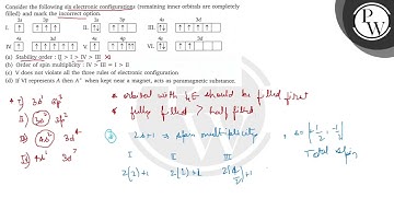 Consider the following six electronic configurations (remaining inner orbitals are completely fil...