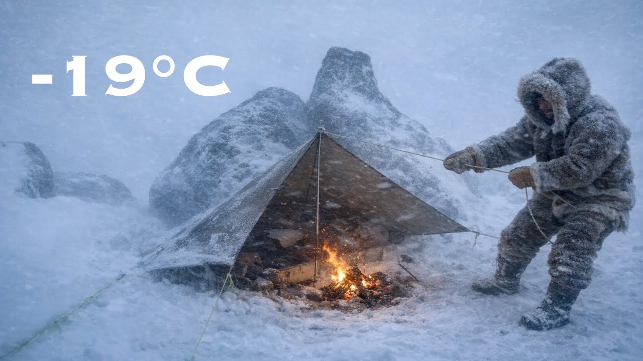 No Tent. No Sleeping Bag. −19°C Blizzard — Can I Survive Alone Under the Rocks?