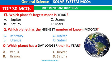 30 Important Solar System MCQs | Solar System GK | Science GK | Important MCQs for Competitive Exams