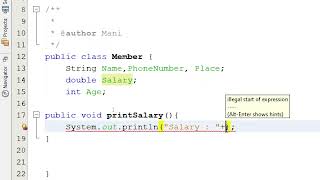 II BCA Java Lab Ex B1 : Create a class named 'Member'  and demonstrate inheritance