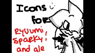 Icons for Ryuumi, Sparky and ale / Flipnote Hatena