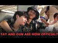 Tay tawan and gun atthaphan caught kissing on camera polcas are angry and tay responds