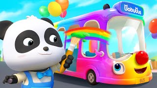learn colors with bus wheels on the bus nursery rhyme kids songs babybus cars world