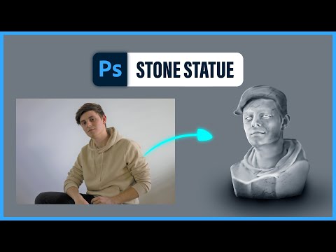 IMAGE TO STATUE - Portrait Image to Stone/Marble Statue in Adobe Photoshop (1 min tutorial)