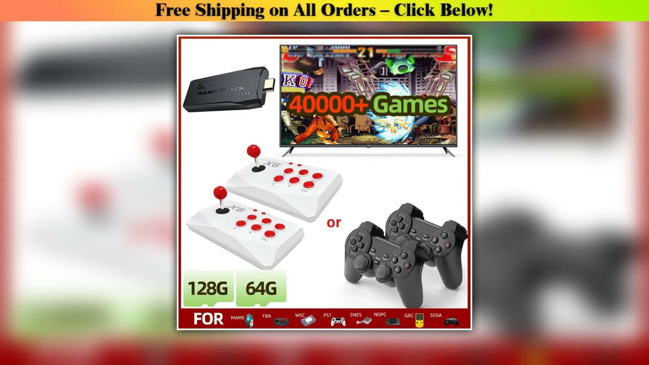 Arcade Video Game Console 4K HD Retro Games Stick For Mame FBA PS1 Arcade Emulator With Dual