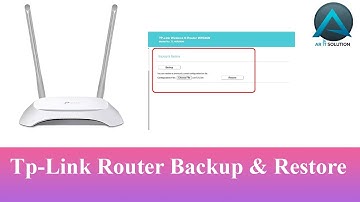 tp link router backup & restore