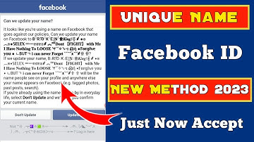 How To make Unique Name Facebook Account New Trick 2023 | How To Create Unique Name Facebook Account