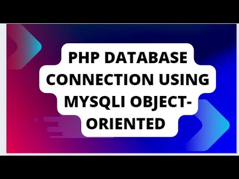 PHP Database connection using MySQLi Object-oriented - YouTube