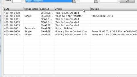 The Master Event Log - CrossLink Professional Tax Software