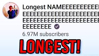 What is the LONGEST YouTube Channel Name? (answered!)