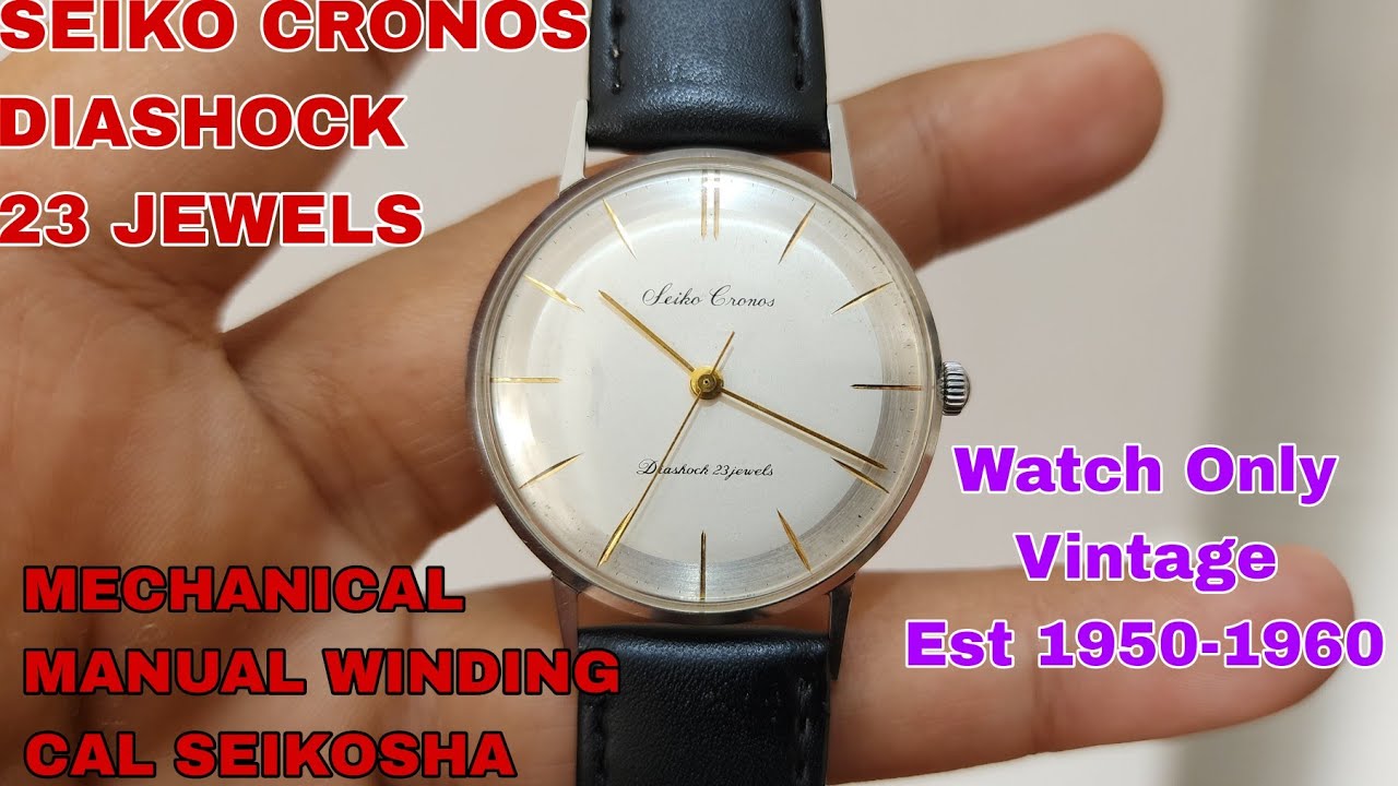 Seiko Cronos Diashock 23Jewels 手巻き23石 黒文字盤 | DELGAN.COM