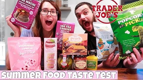 Trader Joe’s Summer food Taste Test of all the new Items including everything UBE & Pickle flavored
