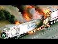 Tragic ultimate near miss of biggest truck crashes filmed seconds before disaster