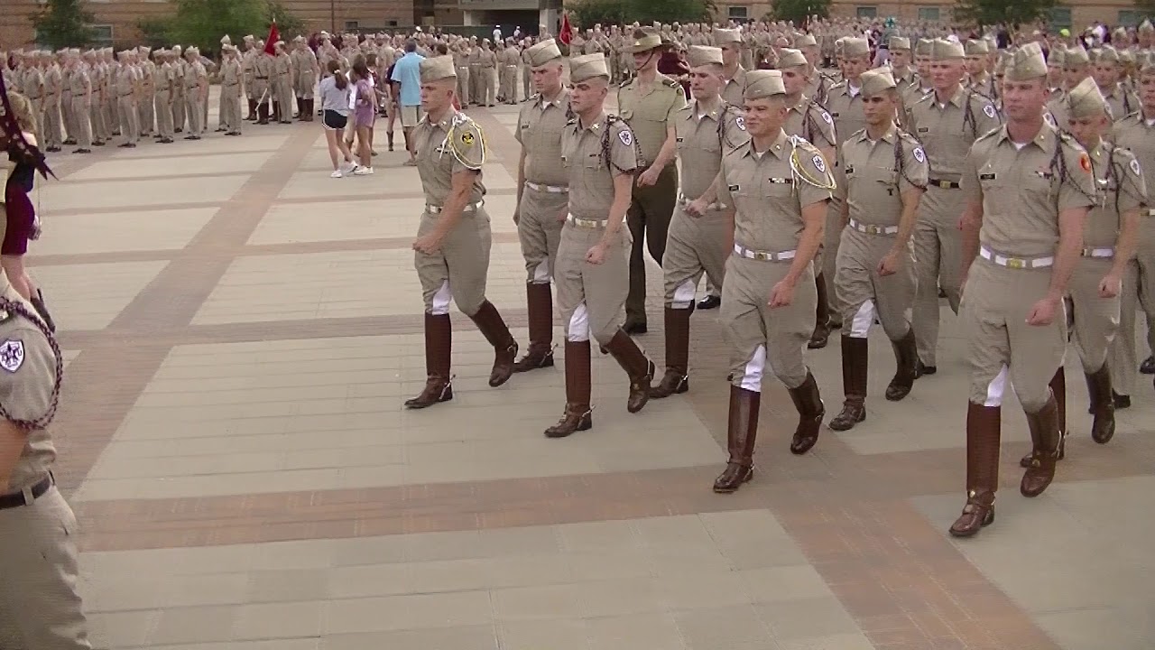 2019 Stepoff from the Quad Corps of Cadets E2 Texas AM - YouTube