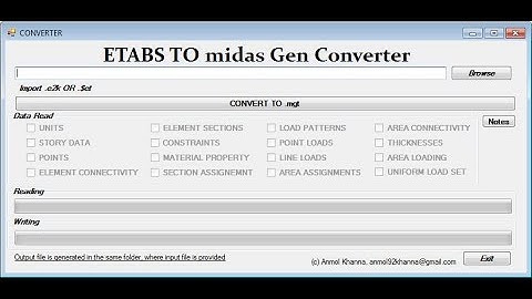 Etabs2015 to Midas Gen