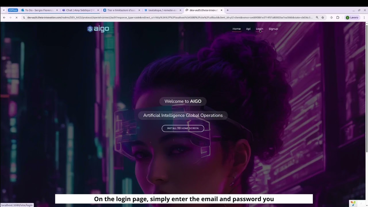 Aigo Backoffice Interface | Login Tutorial