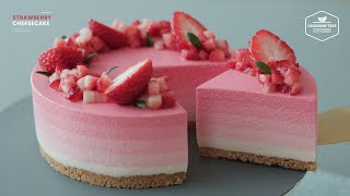 It's easy to make beautiful NoBake Strawberry Cheesecake * No Oven Dessert Recipe