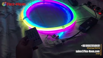 How to use RF remote controller for E series Black silicon Jacket Round Magic LED Neon Flex?