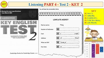 KET 2 Listening Part 4 Test 2 (Transcript + Key)