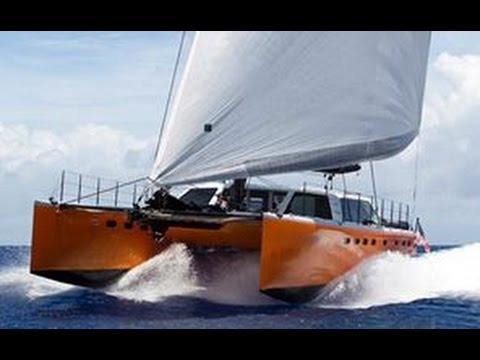 Sailing Catamaran In The Rough Sea Youtube