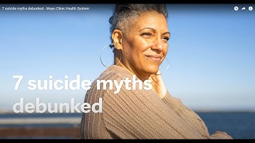7 suicide myths debunked - Mayo Clinic Health System