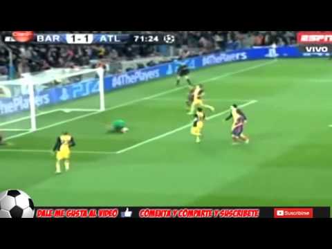 Gol de Neymar - Barcelona vs Atletico de madrid 1 X 1 Champions league 2014