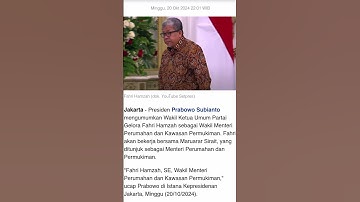 Fahri Hamzah Jadi Wakil Menteri Perumahan dan Permukiman