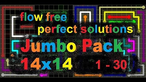 Flow Free - Jumbo Pack - 14x14 - Perfect Solutions for levels 1 - 30