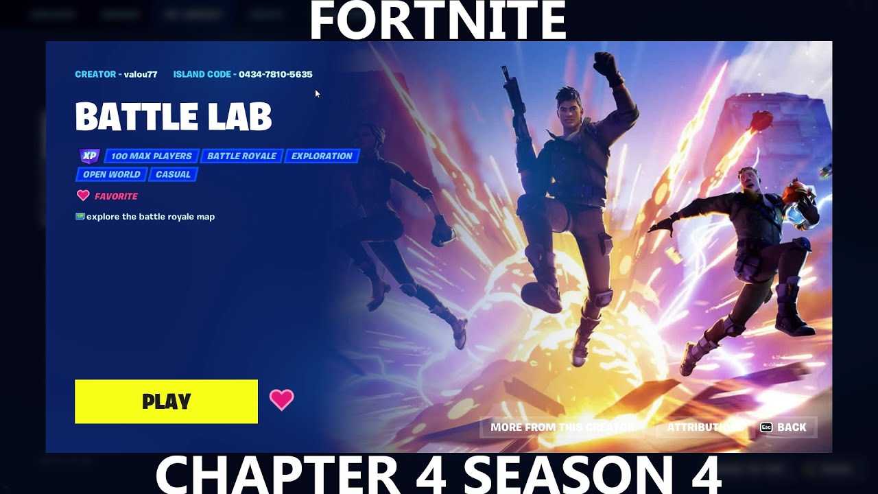 How to play Battle lab in Season 4 Chapter 4 (Fortnite) YouTube