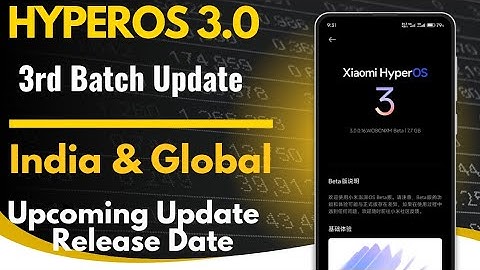 HyperOS 3.0 India & Global 3rd Batch Upcoming Update Confirm & Release Date Revealed, Redmi, Xiaomi 