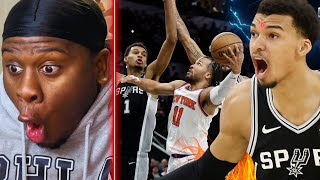 WEMBY VS JALEN BRUNSON WAS A MOVIE 🔥SPURS VS KNICKS *REACTION*