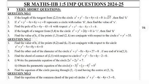 Inter 2nd year maths-2b imp questions 2024-25