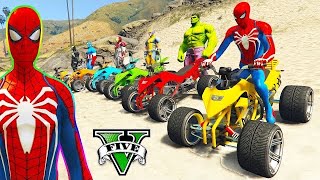 Spiderman Cars Racing Challenge Over City Rampa ! Superhero Hulk Ironman Defender Jeep Stunt - Gta 5