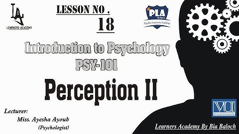 Introduction to Psychology –PSY101 VU Urdu | Lecture No.18 | Learners Academy By Bia Baloch