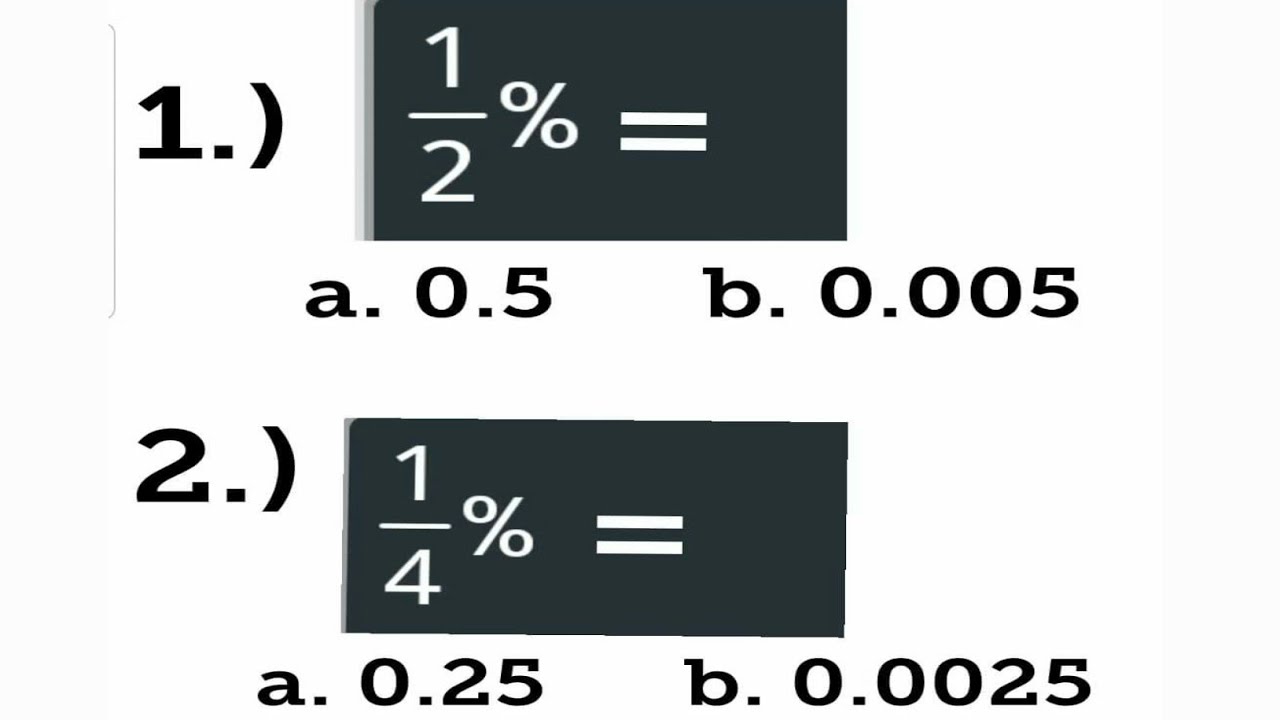 PERCENTAGE: How to convert Fraction Percent to Decimal - YouTube
