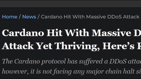 Cardano Faces DDoS Attack and Emerges Unstoppable - You Won