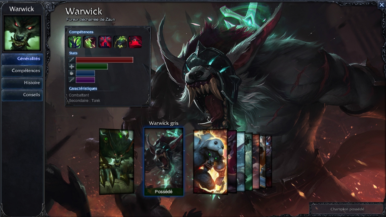 Skin Warwick Gris Mise A Jour 17 League Of Legends Youtube