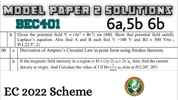 #4 Electromagnetic Theory 6a,5b 6b Model Paper 2 Solved 4th Sem ECE 2022 Scheme VTU BEC401