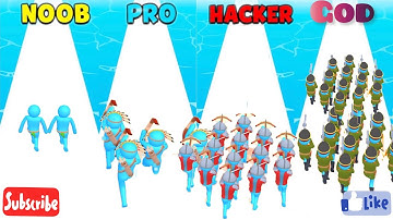 NOOB vs PRO vs HACKER In Crowd Evolution #crowdevolution#gameplay #mrgames