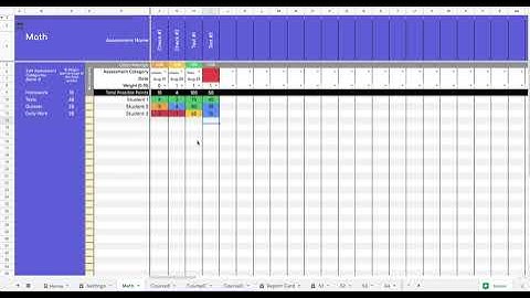Adding Grades and Setup for Google Sheets Gradebook