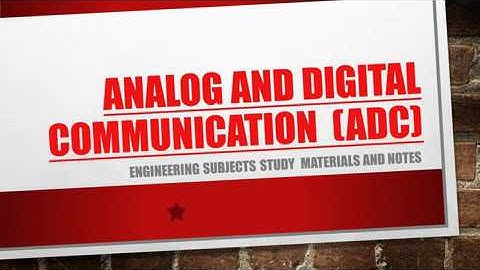 Analog and Digital Communication Notes ADC