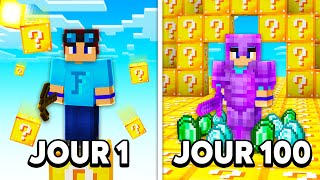 SURVIVRE 100 JOURS sur 1 LUCKY BLOCK MINECRAFT