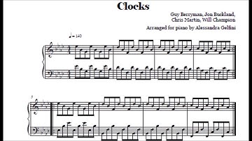 Clocks (Coldplay) - Early intermediate piano solo arrangement