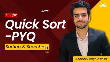 PYQ on Quick Sort | The Complete Guide to Searching and Sorting | GATE 2023 | GeeksforGeeks GATE