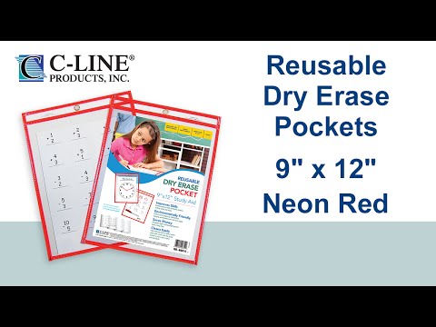 reusable-dry-erase-pocket,-neon-red,-9-x-12---c-line-products---40814
