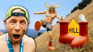 WORLD&#39;S HILLIEST MARATHON in BIG RED BOOTS