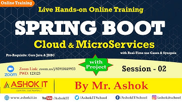 Spring Boot &  MicroServices | Session - 2 | Online Training | By Mr. Ashok | Ashok IT