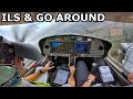 DA42 ILS Approach & Go Around at Oxford | C17 TRAFFIC AVOIDANCE | GoPro 7 Black Cockpit View