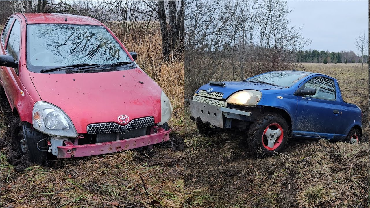 Regular Toyota yaris VS Toyota yaris pickup offroad - YouTube